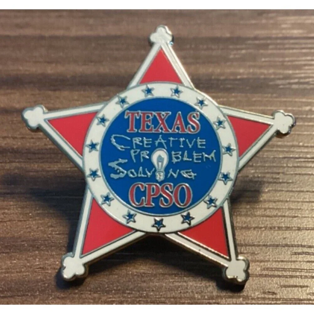 CPSO Texas Creative Problem Solver Pin Gold Tone Star